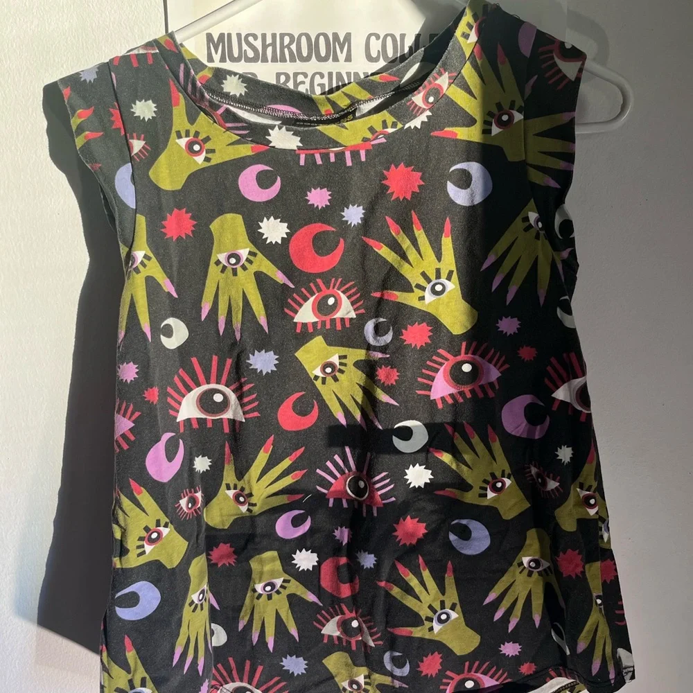 Nooworks Black and Multicolor Graphic Muscle Tee - Picture 1 of 5